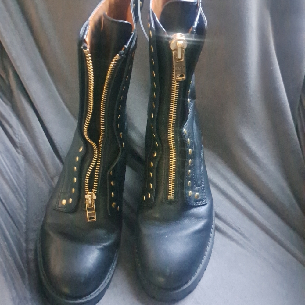 Coah "Lara" Black Leather Booties
